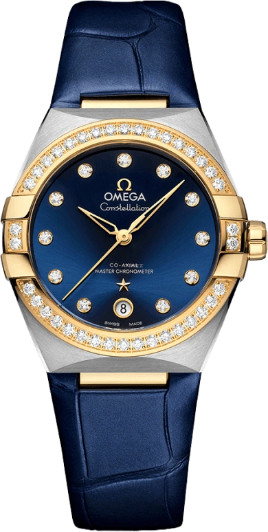 Omega,Constellation 36mm,36mm,Yellow Gold,Stainless Steel,Blue,Automatic,Date,Co-Axial Escapement,131,131.28.36.20.53.001