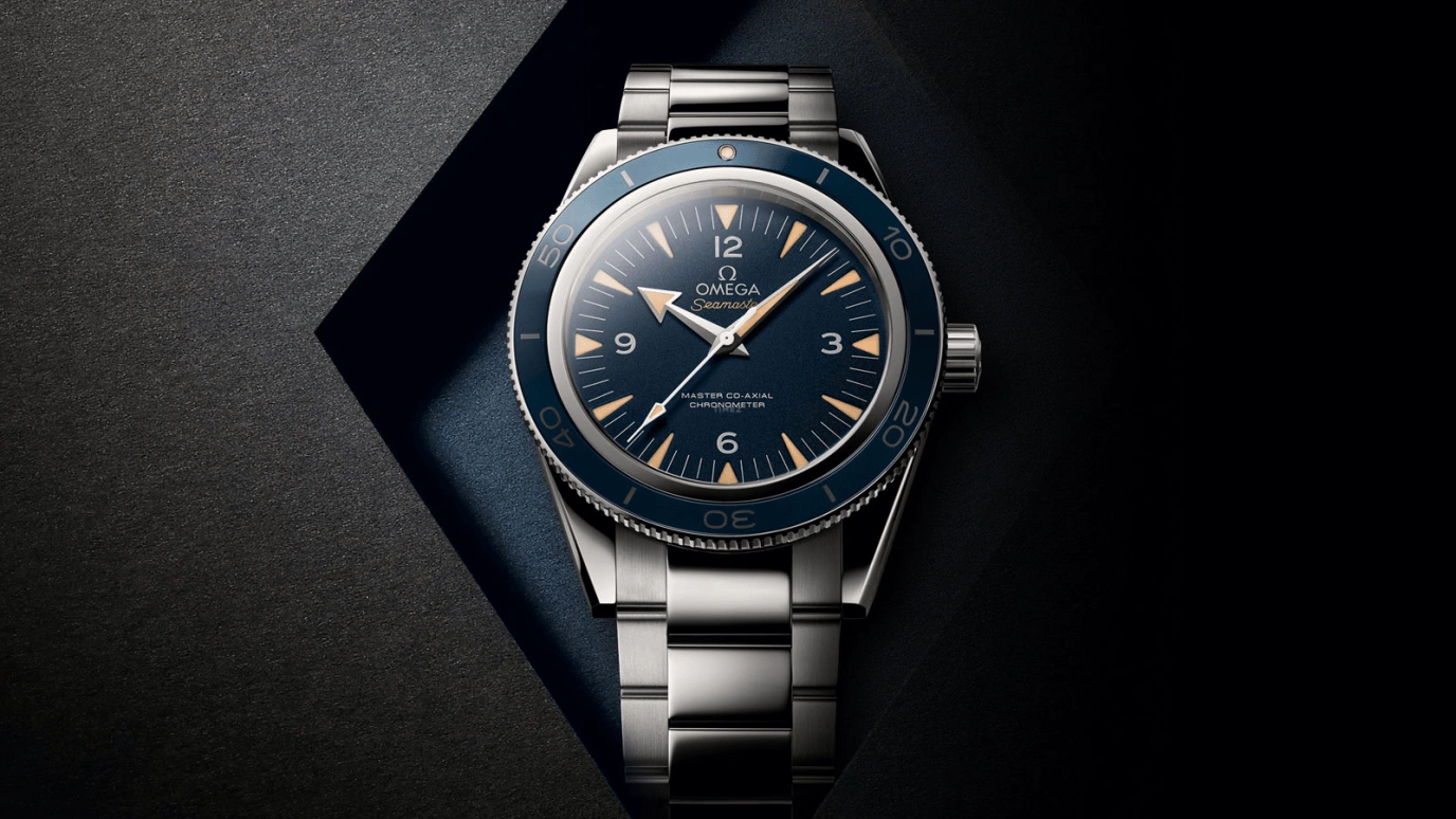 Omega,Seamaster 300 41mm,41mm,Titanium,Blue,Automatic,Co-Axial Escapement,60hours,233,233.90.41.21.03.001