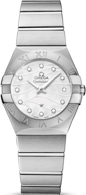 Omega,Constellation 27mm,27mm,Stainless Steel,White,Quartz,30000hours,In-house Caliber,123,123.10.27.60.55.003