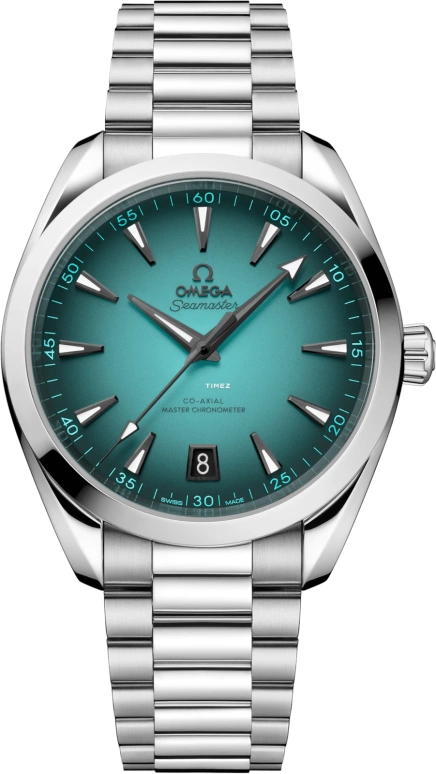 Omega,Aqua Terra 41mm,41mm,Stainless Steel,Stone Green,Green,Automatic,Day,Anti-magnetic,220,220.10.41.21.03.006