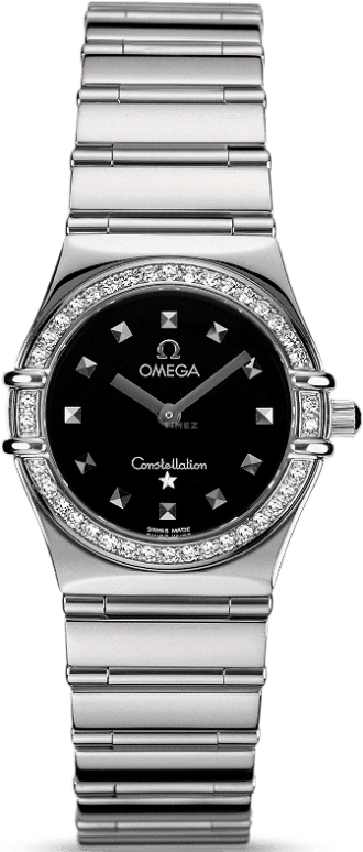 Omega,Constellation 25.50mm,25.50mm,Stainless Steel,Black,Quartz,30000hours,In-house Caliber,1475,1475.51.00