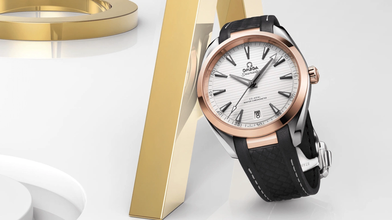 欧米茄,海马AQUA TERRA 150米 41毫米,41毫米,Sedna® 红金,不锈钢,银色,自动上弦,星期历,同轴擒纵系统,220,220.22.41.21.02.001