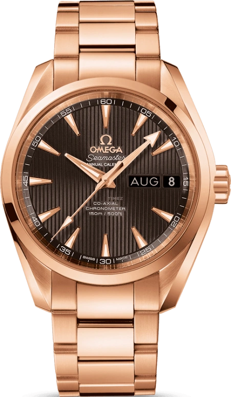 欧米茄,海马AQUA TERRA 150米 38.50毫米,38.50毫米,红金,灰色,自动上弦,年历,月历,星期历,同轴擒纵系统,60小时,自制机芯,231,231.50.39.22.06.001