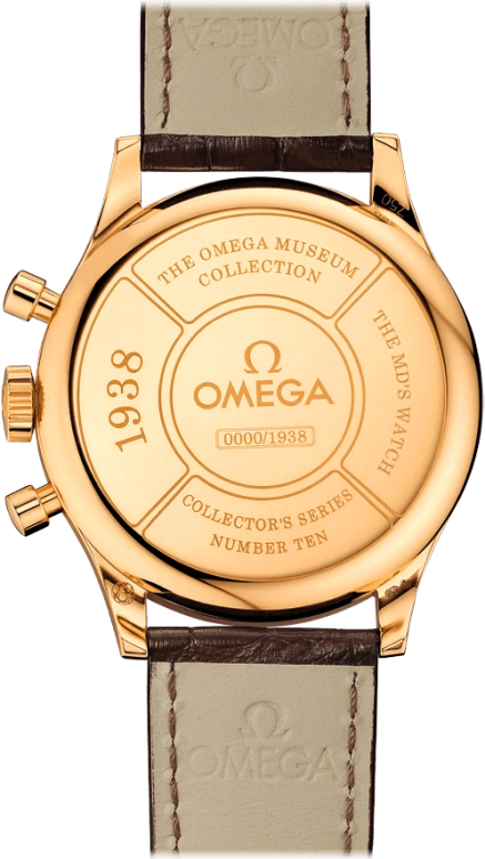 Omega,Museum 39mm,39mm,Yellow Gold,White,Handwound,Chronograph,Co-Axial Escapement,Column Wheel,516,516.53.39.50.09.001