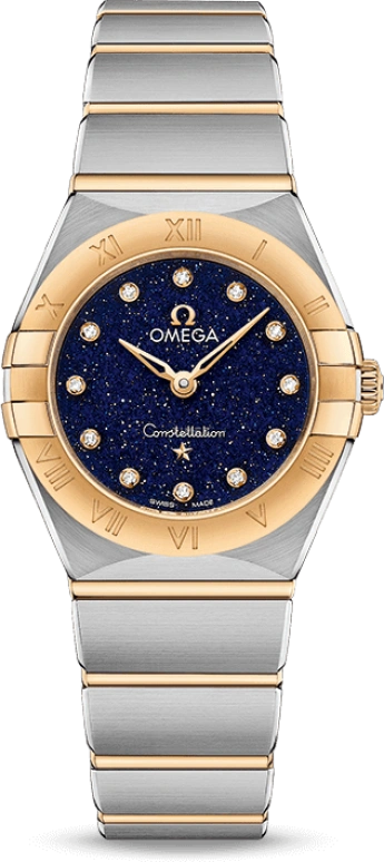 Omega,Constellation 25mm,25mm,Yellow Gold,Stainless Steel,Blue,Quartz,In-house Caliber,Sapphire,131,131.20.25.60.53.001