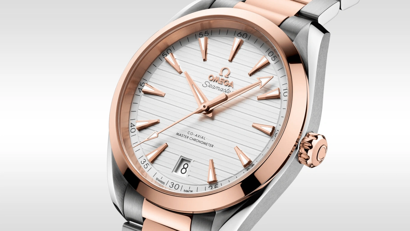 欧米茄,海马AQUA TERRA 150米 41毫米,41毫米,Sedna® 红金,不锈钢,银色,自动上弦,星期历,同轴擒纵系统,220,220.20.41.21.02.001