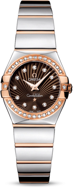 Omega,Constellation 24mm,24mm,Red Gold,Stainless Steel,Brown,Quartz,30000hours,In-house Caliber,123,123.25.24.60.63.002