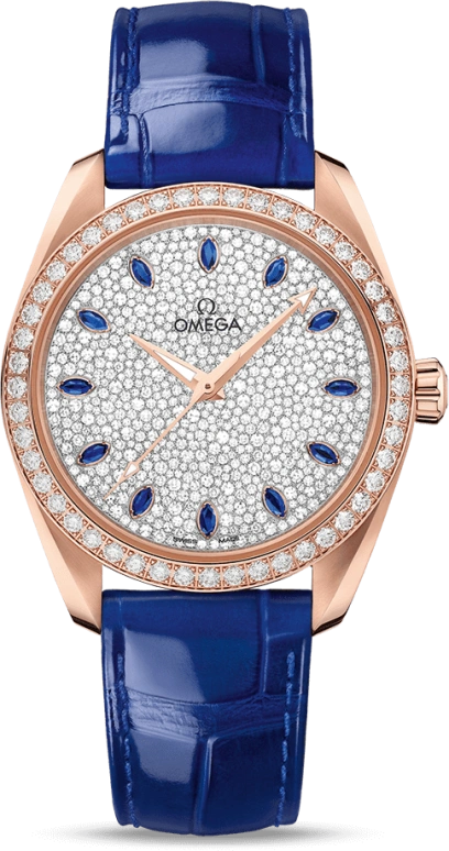 欧米茄,海马AQUA TERRA 150米 38毫米,38毫米,Sedna® 红金,蓝色,自动上弦,同轴擒纵系统,55小时,220,220.58.38.20.99.002