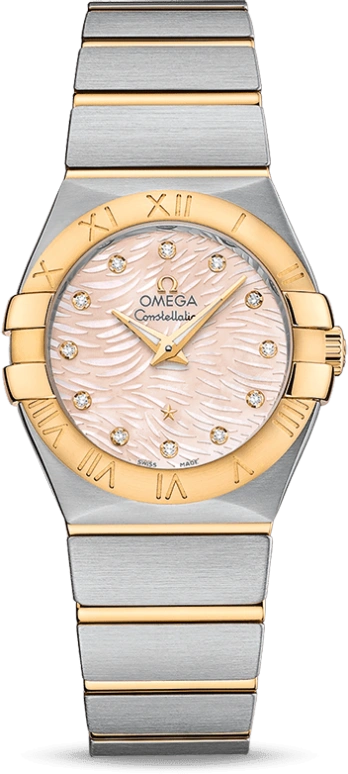 Omega,Constellation 27mm,27mm,Red Gold,Stainless Steel,Pink,Quartz,30000hours,In-house Caliber,123,123.20.27.60.57.005