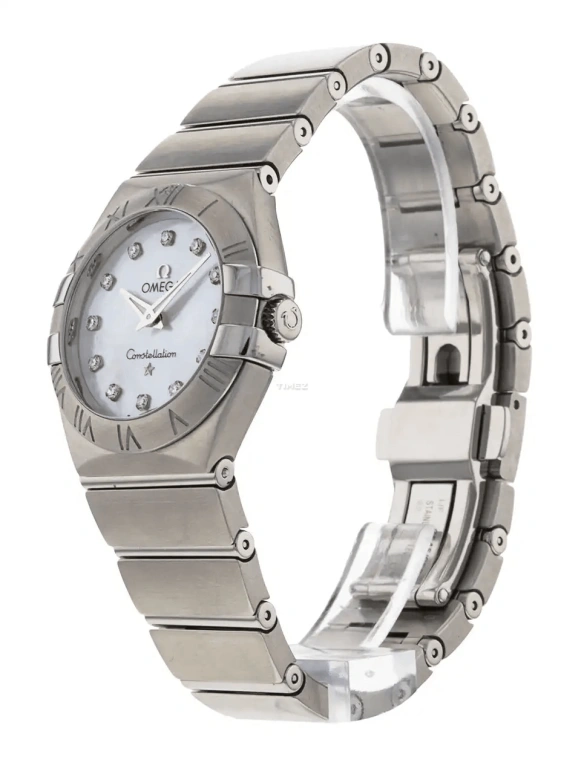 Omega,Constellation 27mm,27mm,Stainless Steel,White,Quartz,30000hours,In-house Caliber,123,123.10.27.60.55.001