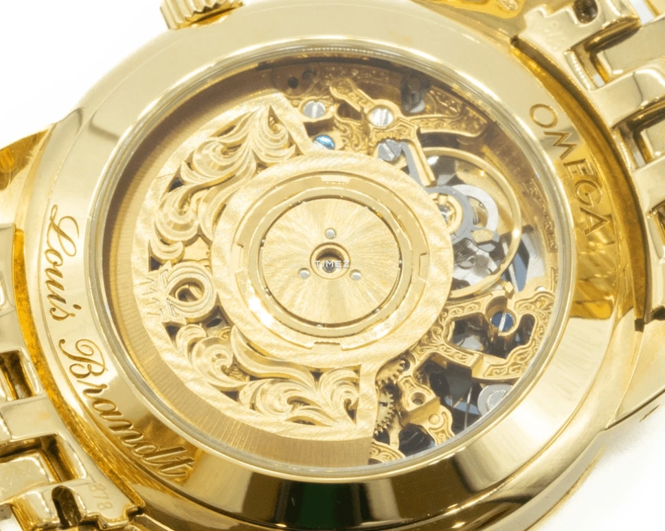 Omega,Louis Brandt 35mm,35mm,Yellow Gold,Blue,Automatic,Moonphase,Perpetual Calendar,Month,Date,Sapphire,Crystal Glass,Round,5349,5349.80.00