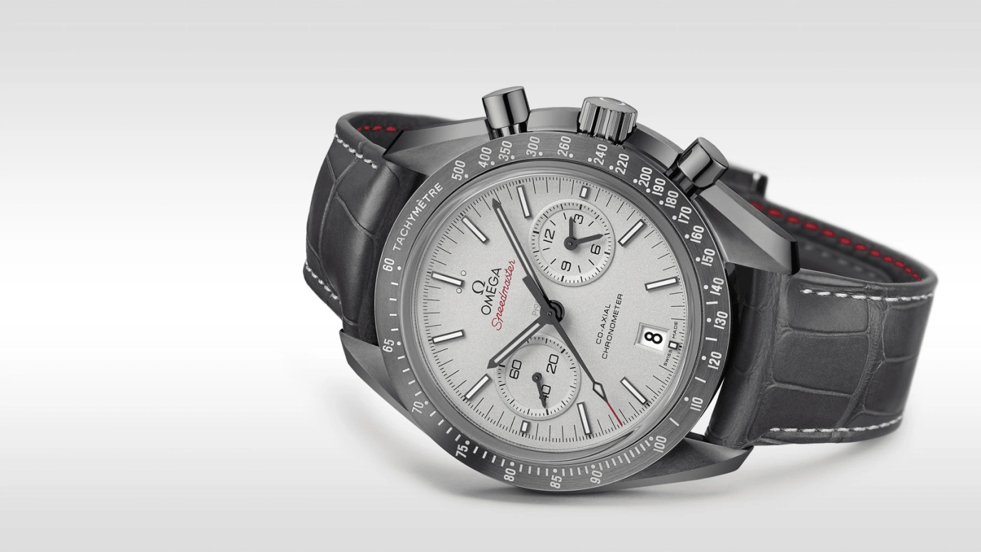 Omega,Speedmaster (Non-Moonwatch) 44.25mm,44.25mm,Ceramic,Grey,Automatic,Chronograph,Date,Co-Axial Escapement,Column Wheel,60hours,In-house Caliber,311,311.93.44.51.99.001