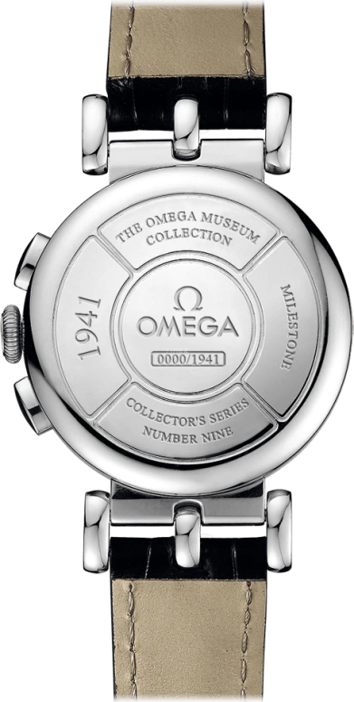 Omega,Museum 38mm,38mm,White Gold,Black,Handwound,Chronograph,Co-Axial Escapement,Column Wheel,516,516.53.38.50.01.001