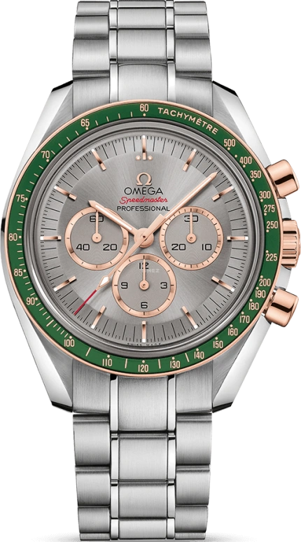 Omega,Speedmaster 42mm,42mm,Sedna Gold,Stainless Steel,Grey,Handwound,Chronograph,Moonphase,Day,522,522.20.42.30.06.002