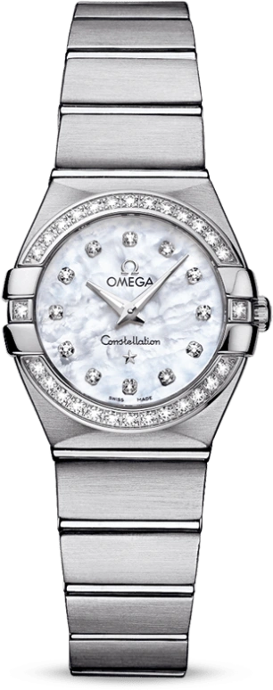 Omega,Constellation 24mm,24mm,Stainless Steel,White,Quartz,30000hours,In-house Caliber,123,123.15.24.60.55.001