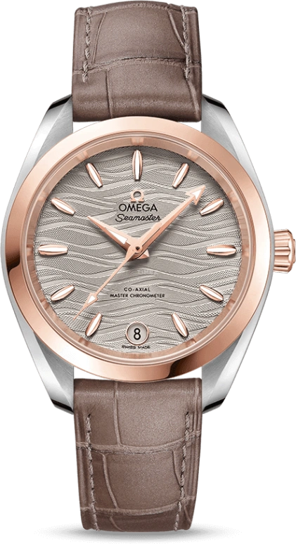 欧米茄,海马AQUA TERRA 150米 34毫米,34毫米,Sedna® 红金,不锈钢,灰色,自动上弦,星期历,同轴擒纵系统,220,220.23.34.20.06.001