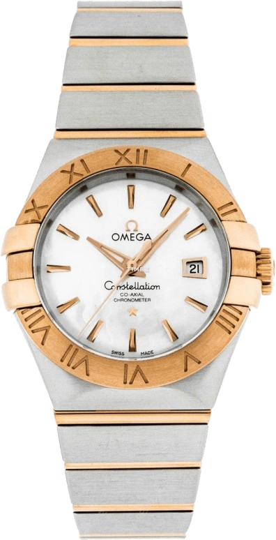 Omega,Constellation 31mm,31mm,Red Gold,Stainless Steel,White,Automatic,Day,50hours,123,123.20.31.20.05.001