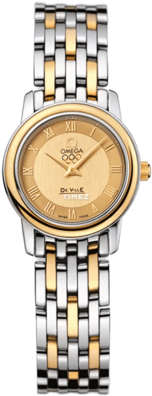 Omega,Specialities 22mm,22mm,Stainless Steel,Yellow Gold,Champagne,Quartz,30000hours,In-house Caliber,413,413.20.22.60.08.001