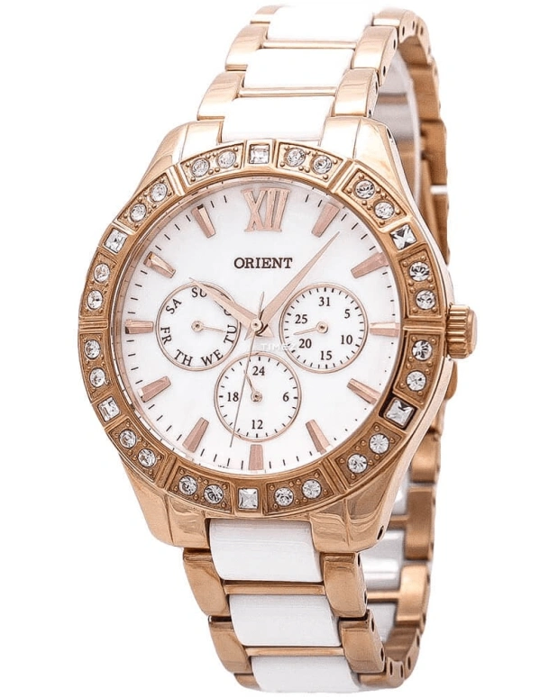 Orient,Other 39mm,39mm,Stainless Steel,White,Quartz,Chronograph,Date,Day,FSW01001W