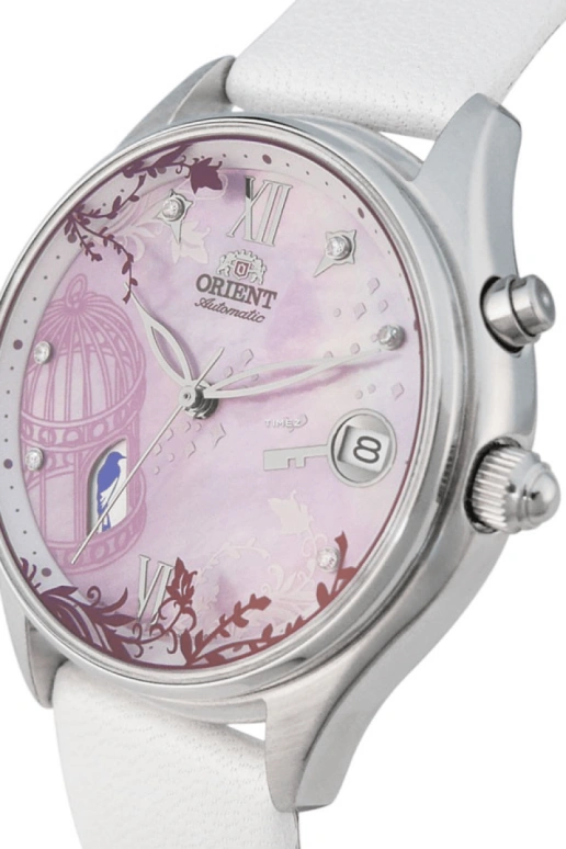 Orient,Other 36mm,36mm,Stainless Steel,Purple,Handwound,Automatic,Day,Glass,FDM00003V