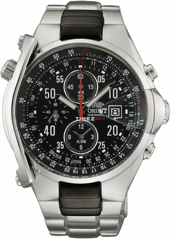 Orient,Sports 42.60mm,42.60mm,Stainless Steel,Black,Quartz,Month,Day,CTD0G001B