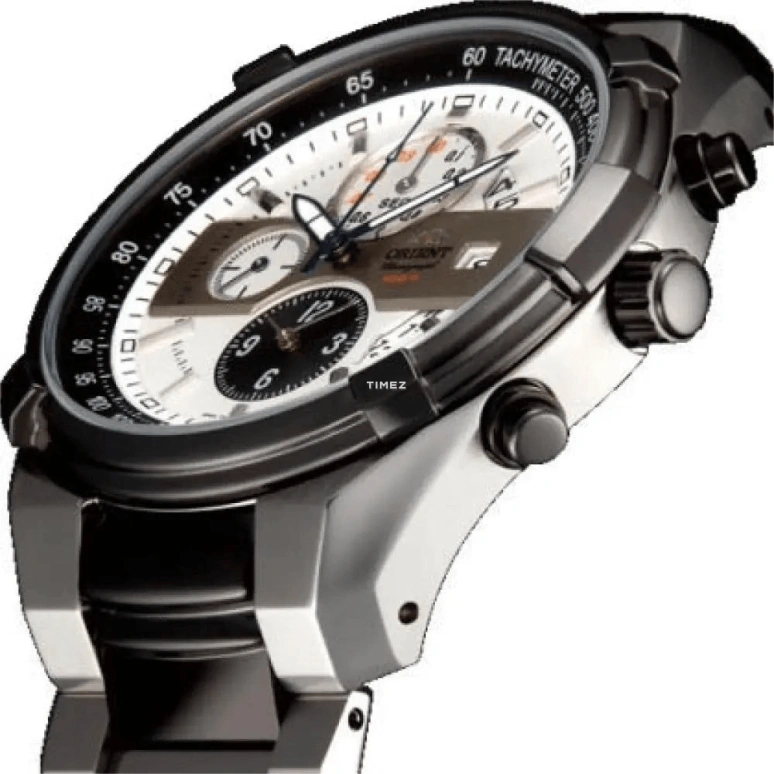Orient,Sports 43.50mm,43.50mm,Stainless Steel,White,Quartz,Chronograph,Day,TT0J003W