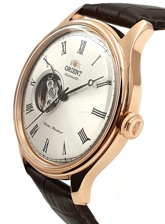 Orient,Classic 43mm,43mm,Rose Gold,Silver White,Handwound,Glass,Round,FAG00001S