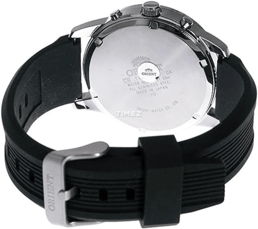 Orient,Other 43mm,43mm,Stainless Steel,Black,Quartz,Chronograph,Day,STW01006B0