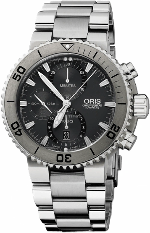 Oris,Aquis 46mm,46mm,Titanium,Grey,Automatic,Chronograph,Date,Anti-magnetic,01 674 7655 7253,01 674 7655 7253-07 8 26 75PEB