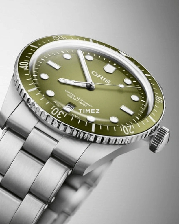 Oris,Divers 40mm,40mm,Stainless Steel,Green,Automatic,Day,41hours,01 733 7707 4057,01 733 7707 4057-07 8 20 18