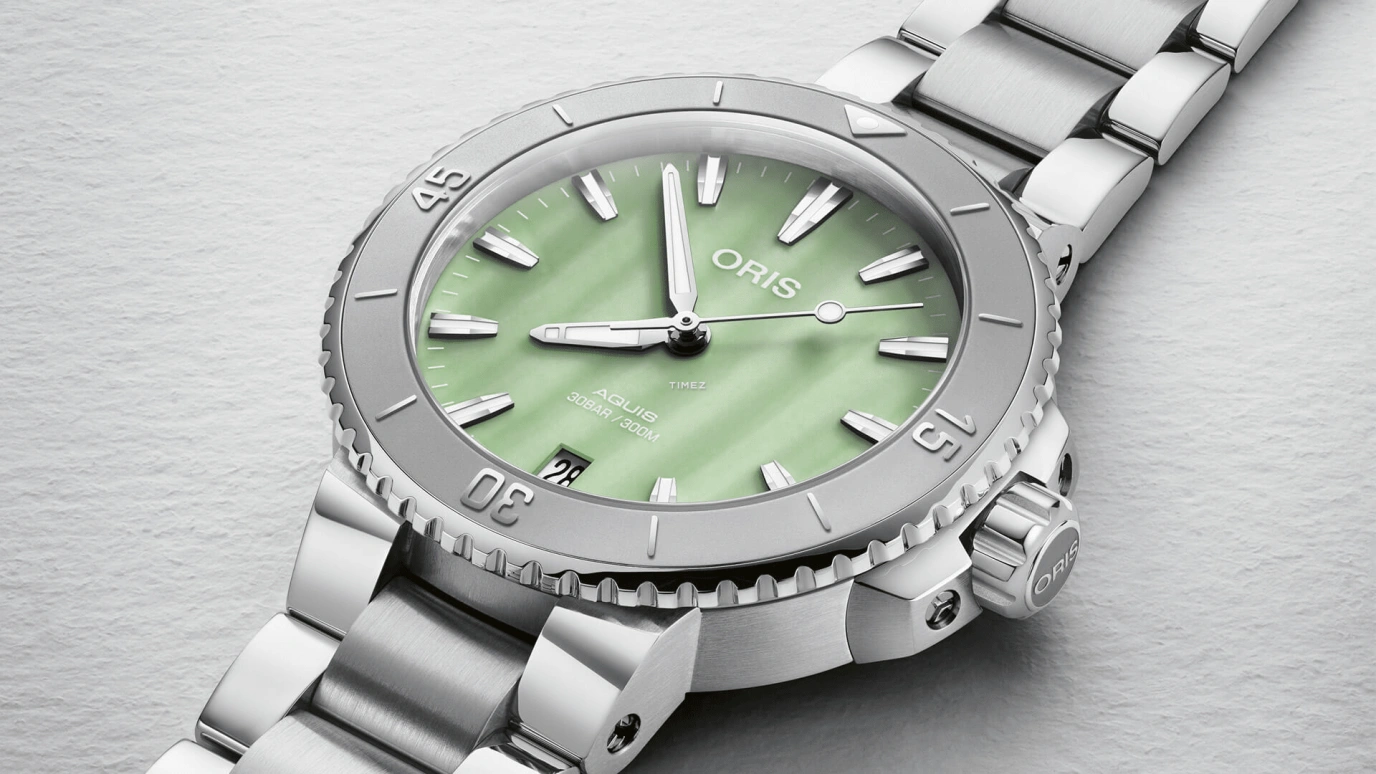 豪利时,Aquis 36.50毫米,36.50毫米,不锈钢,绿色,自动上弦,日历,蓝宝石,水晶玻璃,01 733 7770 4157,01 733 7770 4157-07 8 18 05P