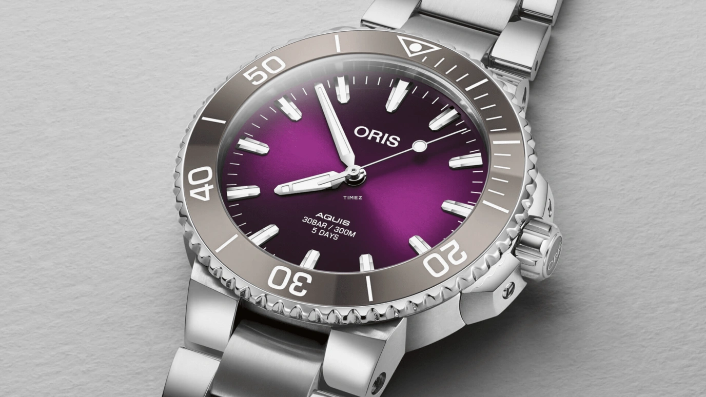 豪利时,Aquis 41.50毫米,41.50毫米,不锈钢,紫色,自动上弦,蓝宝石,水晶玻璃,圆形,01 400 7769 4188,01 400 7769 4188-Set