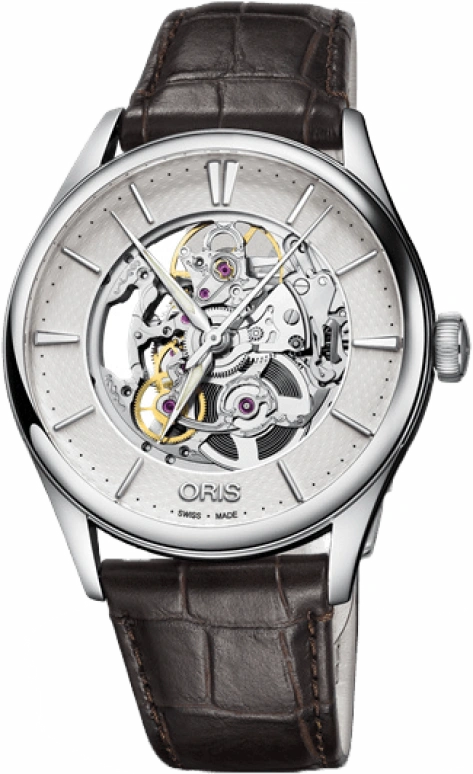 Oris,Artelier 40mm,40mm,Stainless Steel,Silver,Automatic,Skeleton,38hours,01 734 7721 4051,01 734 7721 4051-07 5 21 65FC