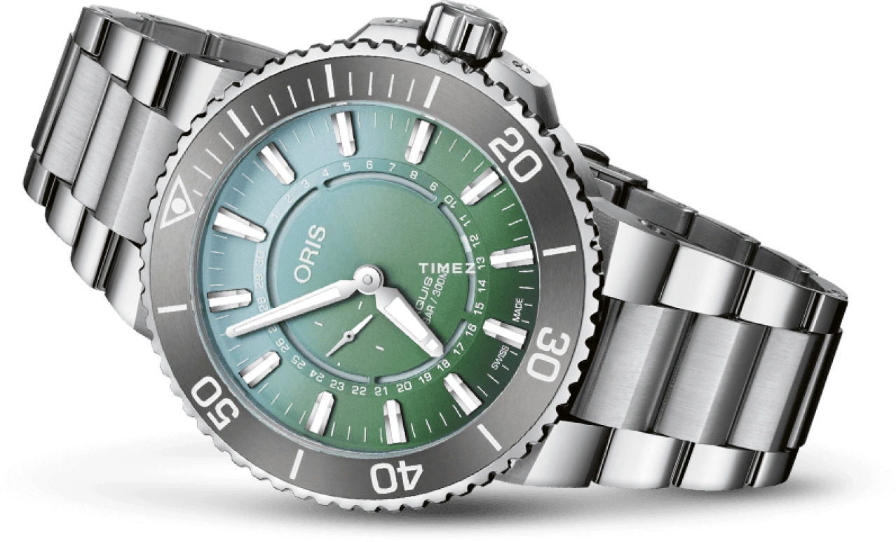 豪利时,Aquis 43.50毫米,43.50毫米,不锈钢,绿色,自动上弦,日历,38小时,01 743 7734 4197,01 743 7734 4197-Set