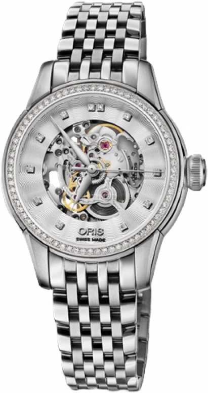 Oris,Artelier 31mm,31mm,Stainless Steel,Silver,Automatic,Hollow Out,38hours,01 560 7687 4919,01 560 7687 4919-07 8 14 77