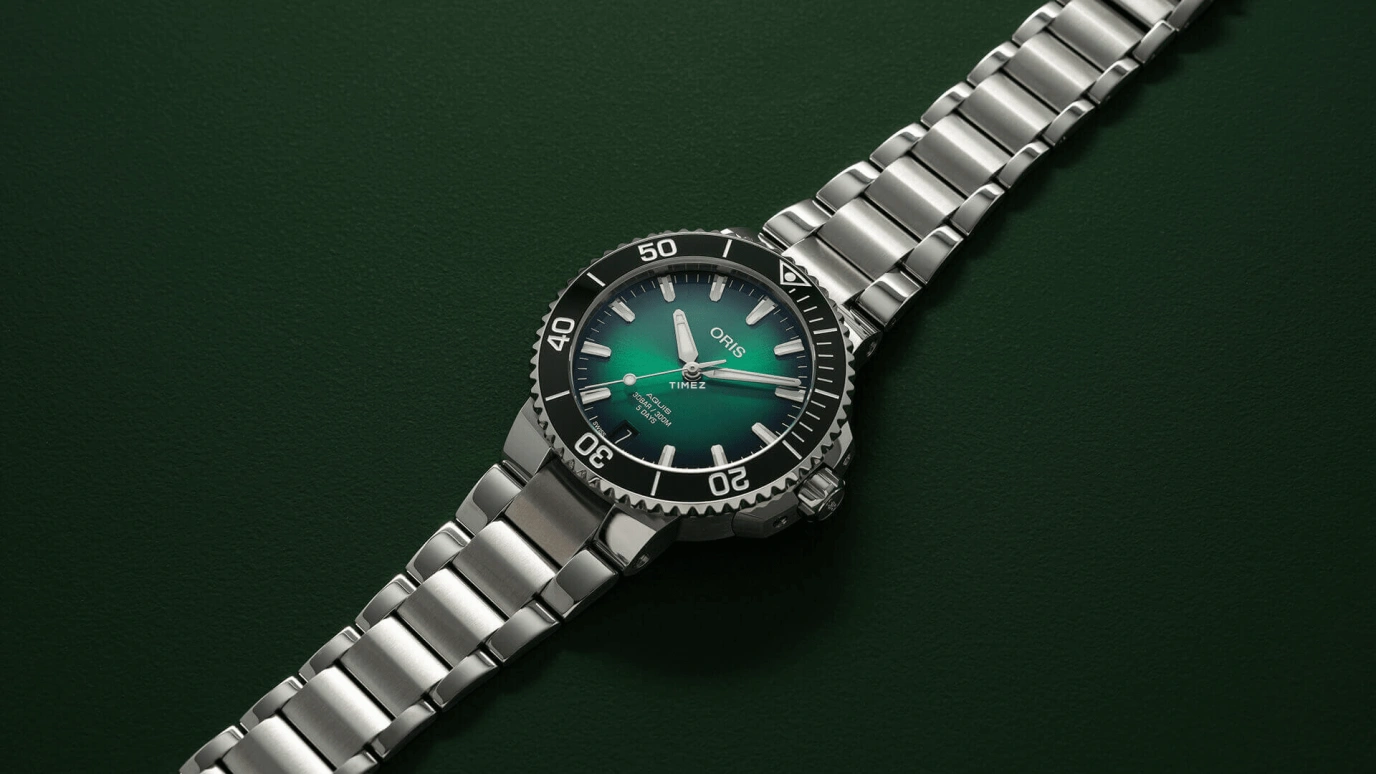 豪利时,Aquis 41.50毫米,41.50毫米,不锈钢,绿色,自动上弦,日历,蓝宝石,水晶玻璃,01 400 7769 4157,01 400 7769 4157-07 8 22 09PEB