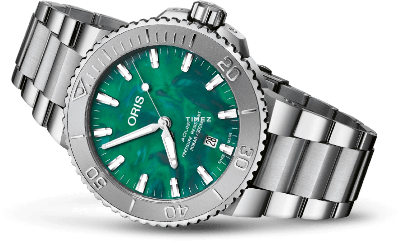 豪利时,Aquis 43.50毫米,43.50毫米,不锈钢,绿色,自动上弦,日历,41小时,01 733 7730 4137,01 733 7730 4137-07 8 24 05PEB