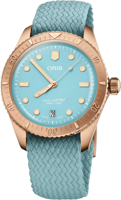 Oris,Divers 65 38mm,38mm,Bronze,Blue,Automatic,Day,38hours,01 733 7771 3155,01 733 7771 3155-07 3 19 02BRS