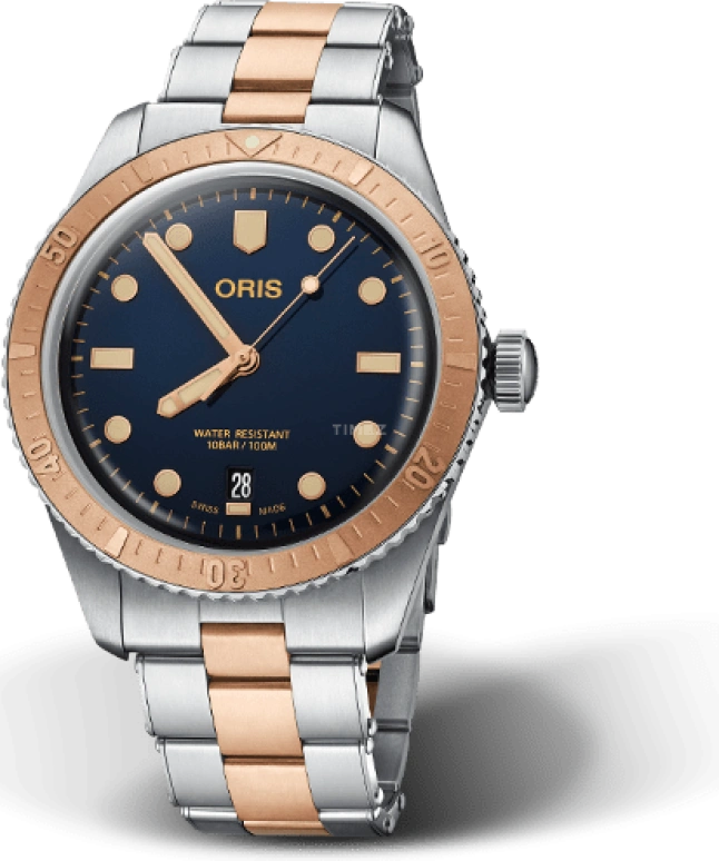 Oris,Divers 65 40mm,40mm,Bronze,Stainless Steel,Blue,Automatic,Date,Hollow Out,01 733 7707 4355,01 733 7707 4355-07 8 20 17