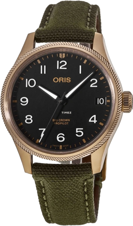 Oris,Aviation 41mm,41mm,Bronze,Black,Automatic,Day,38hours,01 751 7761 3164,01 751 7761 3164-07 3 2003BRLC