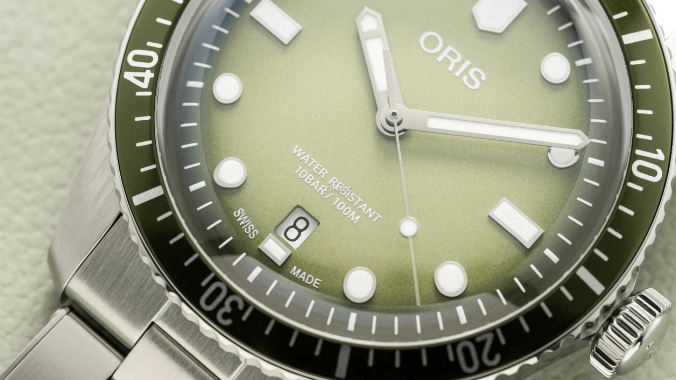 Oris,Divers 40mm,40mm,Stainless Steel,Green,Automatic,Day,41hours,01 733 7707 4057,01 733 7707 4057-07 8 20 18