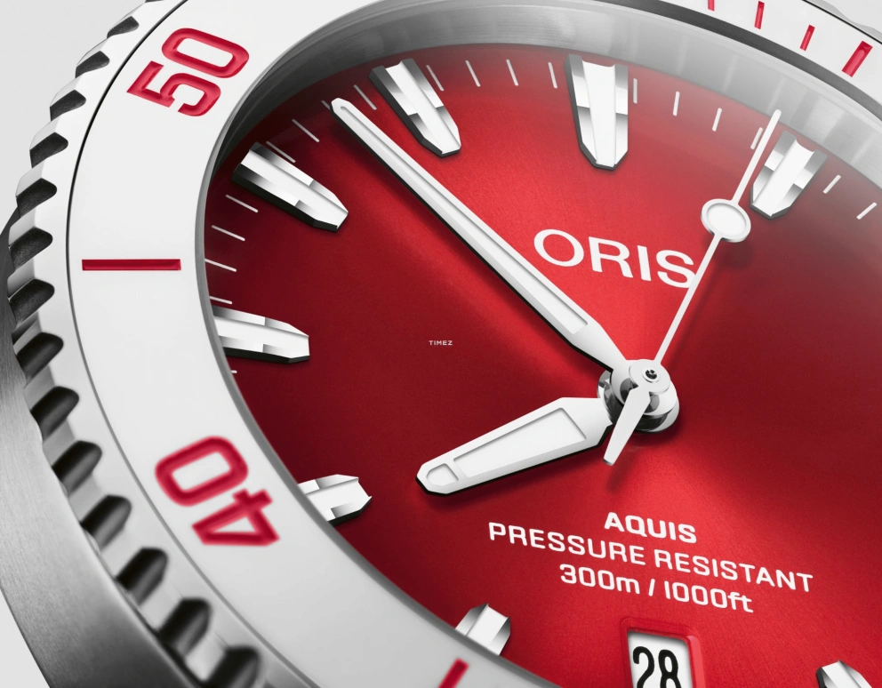 豪利时,Aquis 41.50毫米,41.50毫米,不锈钢,红色,自动上弦,日历,41小时,01 733 7787 4138,01 733 7787 4138-07 8 22 04PEB