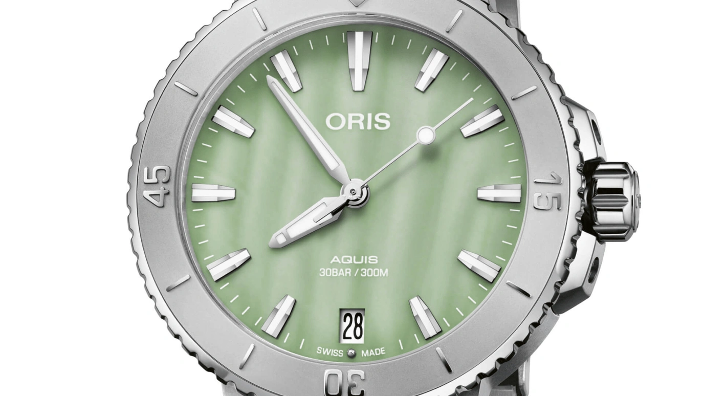 豪利时,Aquis 36.50毫米,36.50毫米,不锈钢,绿色,自动上弦,日历,蓝宝石,水晶玻璃,01 733 7770 4157,01 733 7770 4157-07 8 18 05P