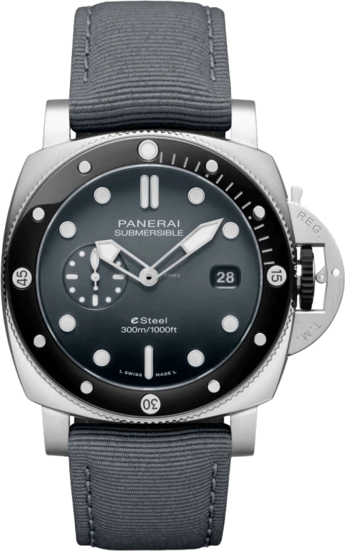 Panerai,Submersible 44mm,44mm,Ceramic,Stainless Steel,Grey,Automatic,Date,72hours,PAM01288