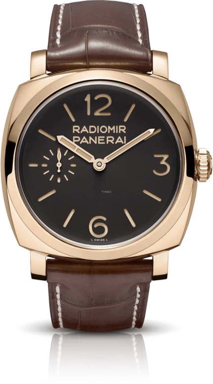 Panerai,Radiomir 1940 47mm,47mm,Goldtech,Brown,Handwound,55hours,In-house Caliber,PAM00398