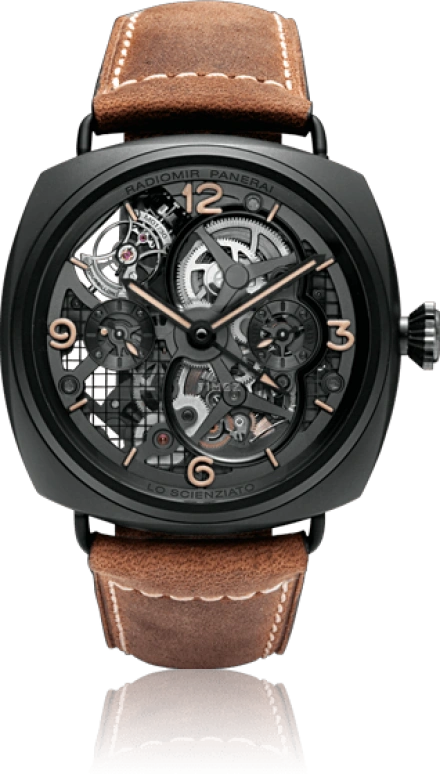 Panerai,Radiomir 48mm,48mm,Ceramic,Skeleton,Handwound,Power Reserve Indicator,Dule Time,Tourbillon,144hours,In-house Caliber,PAM00348