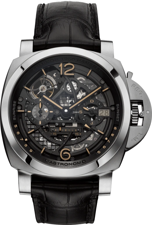 Panerai,Luminor 1950 50mm,50mm,Titanium,Skeleton,Handwound,Moonphase,Month,Day,Power Reserve Indicator,144hours,In-house Caliber,PAM00920