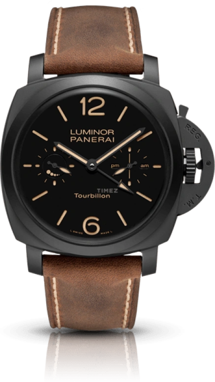 Panerai,Luminor 1950 48mm,48mm,Ceramic,Black,Handwound,Power Reserve Indicator,Tourbillon Escapement,PAM00396