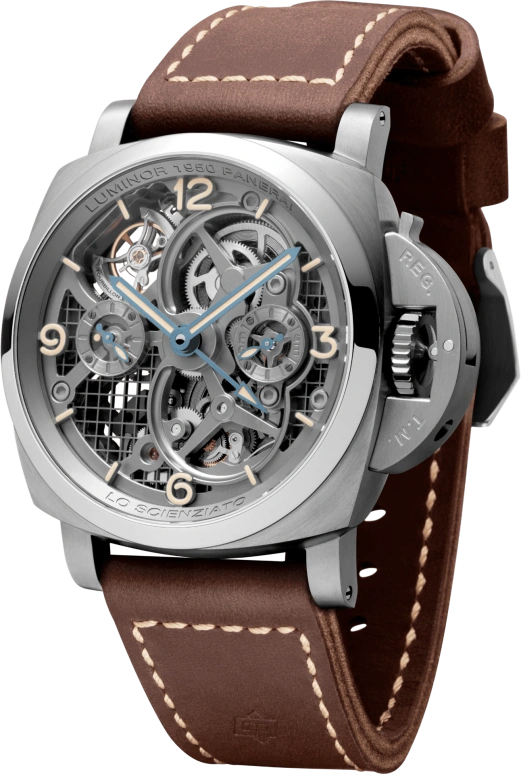 Panerai,Luminor 1950 48mm,48mm,Titanium,Skeleton,Handwound,Power Reserve Indicator,Dule Time,Tourbillon,PAM00578