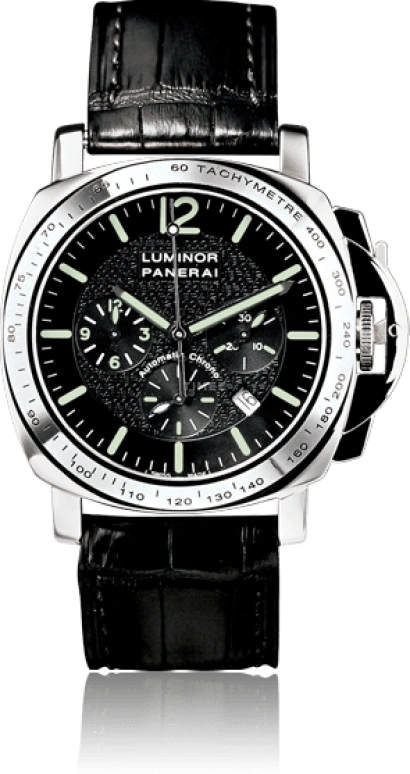 Panerai,Luminor 40mm,40mm,White Gold,Black,Automatic,Chronograph,Day,PAM00045